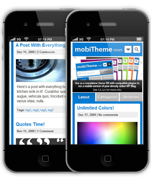 Themes wordpress dep cho mobile